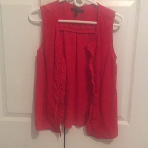 Banana Republic red sleeveless button up blouse S